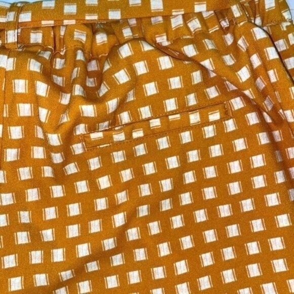 A New Day Womens Shorts Tie-Waist Checkered Polyester Orange XXL Casual Chic - Picture 5 of 6